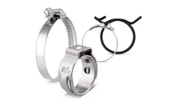 Clamps o abrazaderas de metal para conexiones de mangueras 