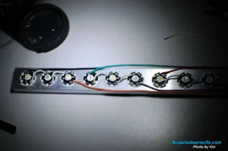 Conexión de cables en el circuito LED