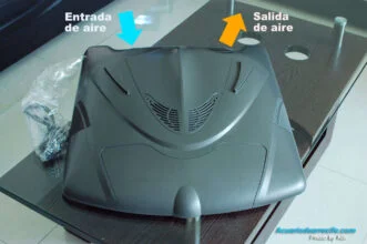 Entrada y salida de aire de la lámpara